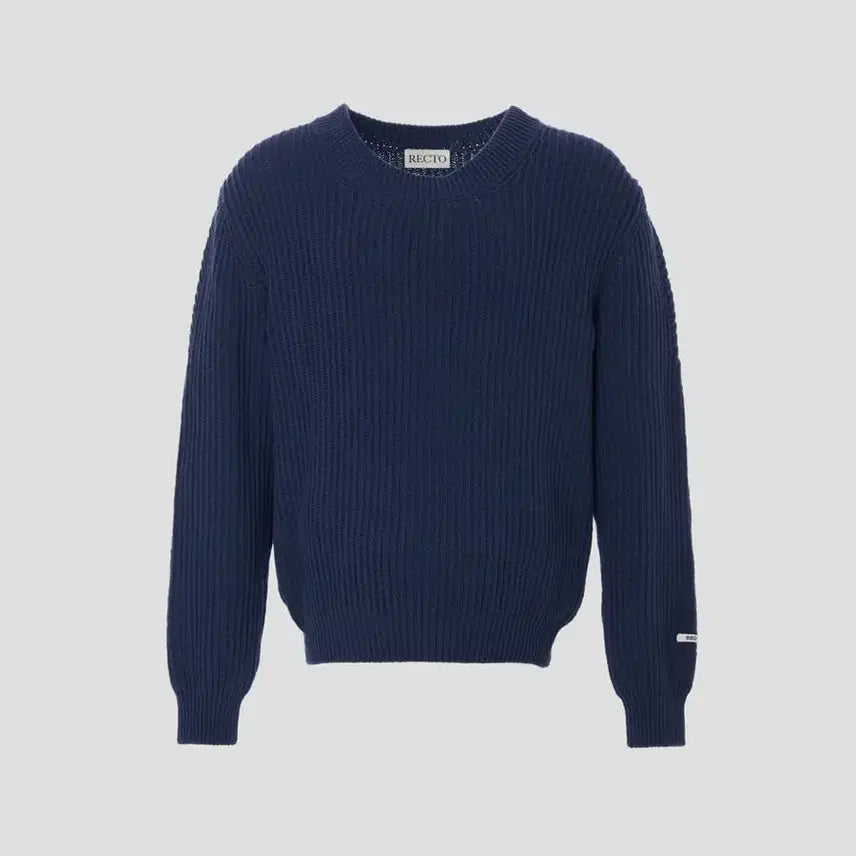 [BUNJANG] Recto 24SS RC Logo Jacquard U-Neck Knit Navy S / (S) 렉토 24SS RC 로고 자카드 U 넥 니트