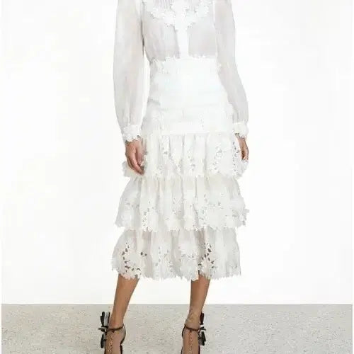 [BUNJANG] Zimmermann Lace Frill Midi Skirt / zimmermann 짐머만 스커트 새상품