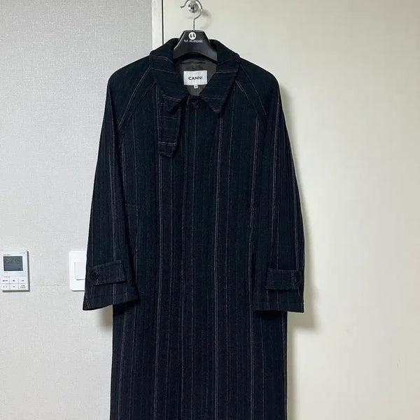 [BUNJANG] Canni Striped Balmacaan Coat / [3] canni 스트라이프 발마칸 코트