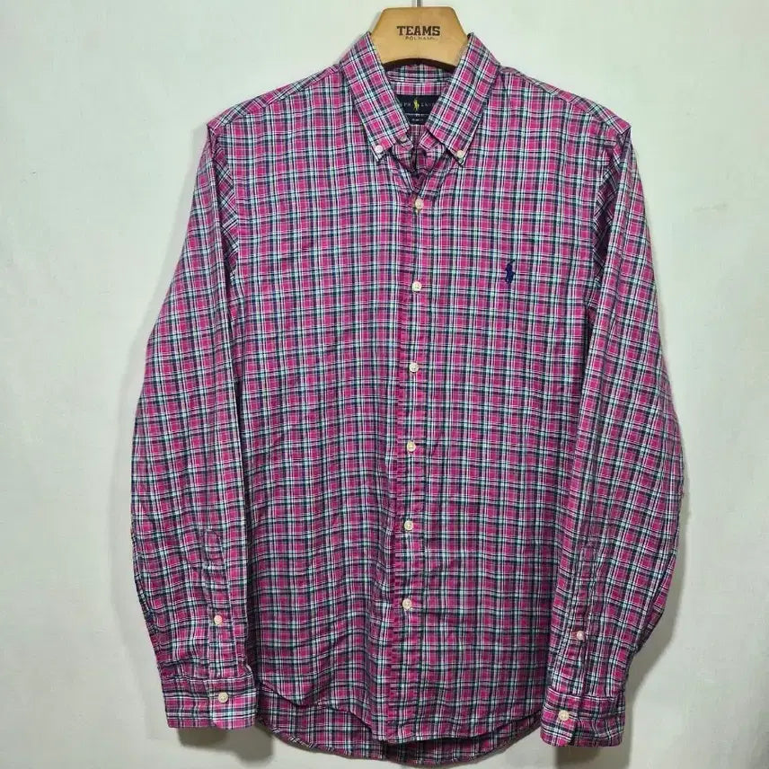 [BUNJANG] Polo Ralph Lauren Pink Check Oxford Shirt Size 95 / 폴로랄프로렌 핑크 체크 셔츠