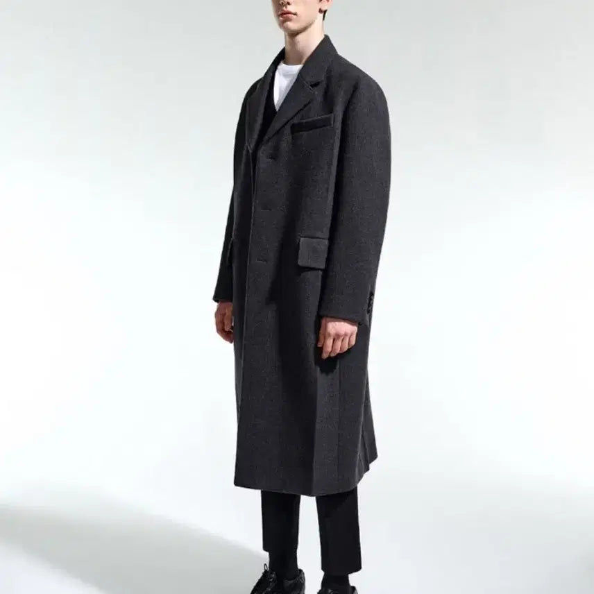 [BUNJANG] TNGT Cashmere Long Coat Dark Grey Size 100 / TNGT 캐시미어 롱코트 다크 그레이 100사이즈
