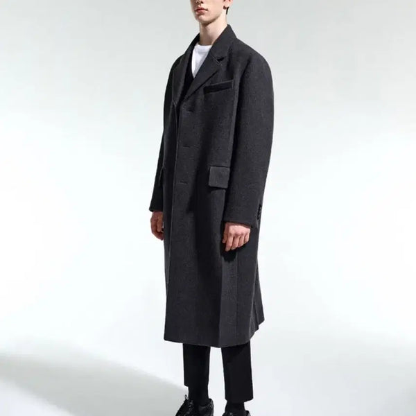 [BUNJANG] TNGT Cashmere Long Coat Dark Grey Size 100 / TNGT 캐시미어 롱코트 다크 그레이 100사이즈
