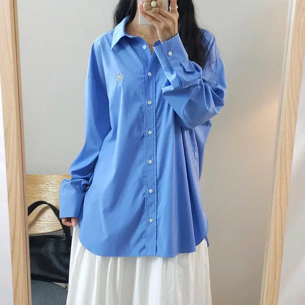 [BUNJANG] Citybreeze Women's Overfit Wrinkle-Free Long-Sleeve Shirt / (F)시티브리즈 여성 긴팔 셔츠 남방 오버핏 링클프리 B10W4396