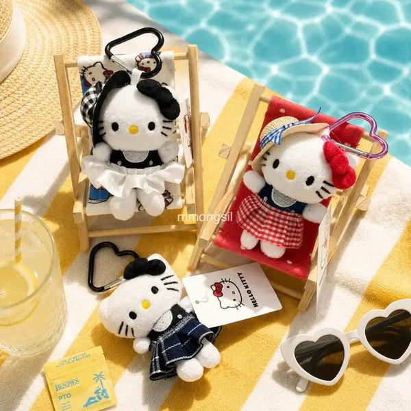 [BUNJANG] Hello Kitty "Vacances" Beach Straw Hat Doll Charm / 헬로키티 바캉스 해변 밀짚모자 인형 키링