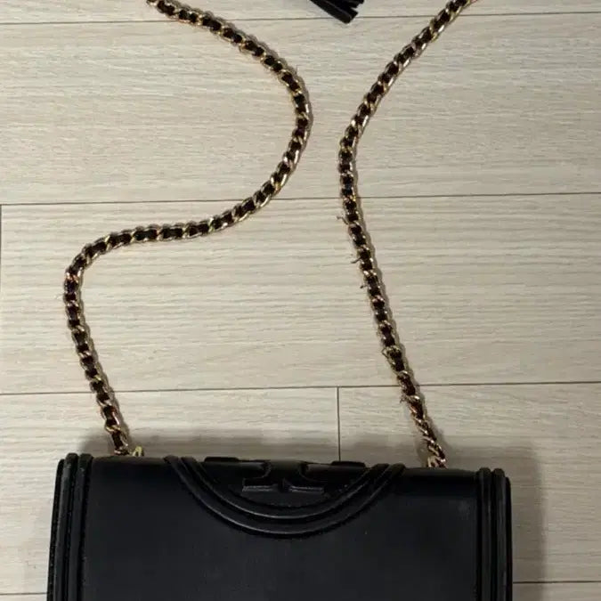 [BUNJANG] Tory Burch Fleming Quilted Chain Shoulder Bag Black / 토리버치 플레밍 퀼팅 체인 숄더백 블랙