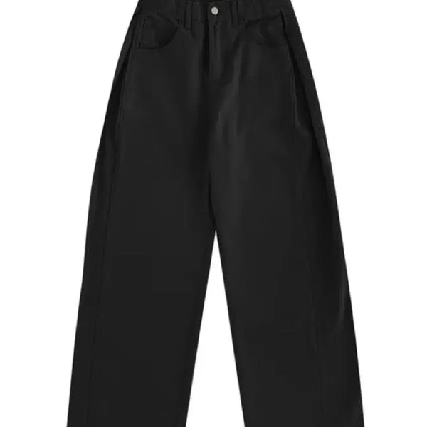 [BUNJANG] Pintuck Cotton Wide Fit Pants (Black) / 핀턱 코튼 팬츠 (블랙) 청바지