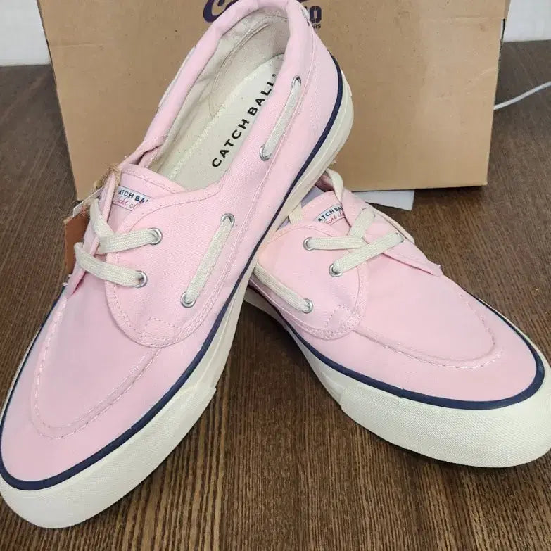 [BUNJANG] Catch Ball Canvas Boat Shoes Pink / 새상품 캐치볼 캔버스  슈즈 핑크