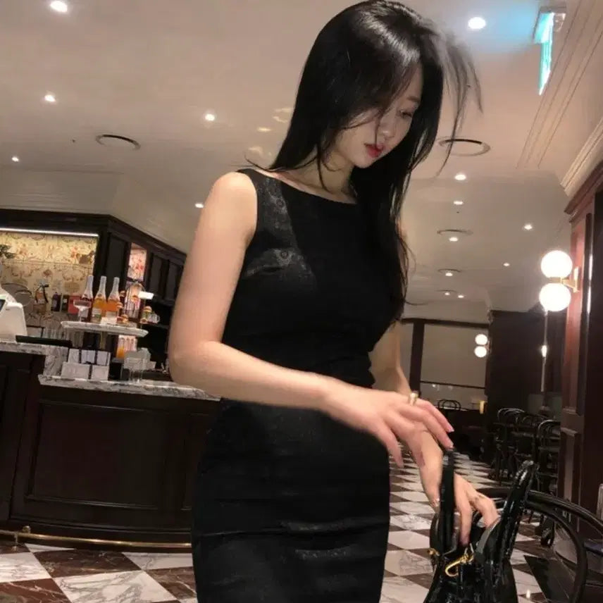 [BUNJANG] Joyful Design Black V-neck Dress S / 조이풀디자인 바.카라드레스 블랙 s