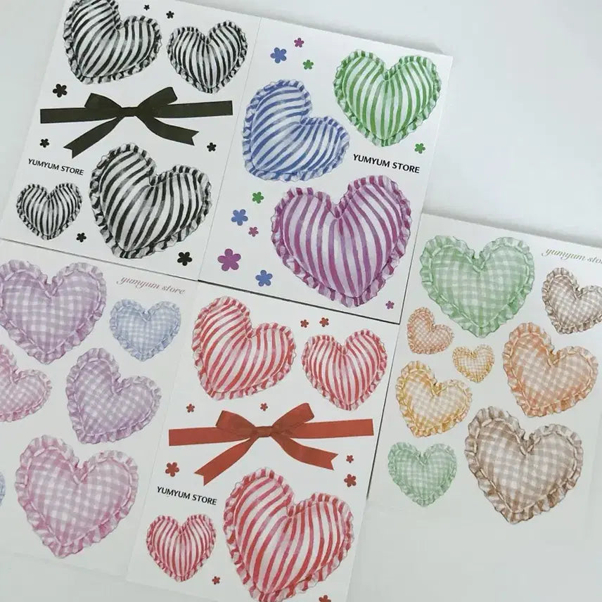 [BUNJANG] Yumyoom Store Heart Memo Pad Set (5 Types) / 윰윰스토어 하트 떡메5종