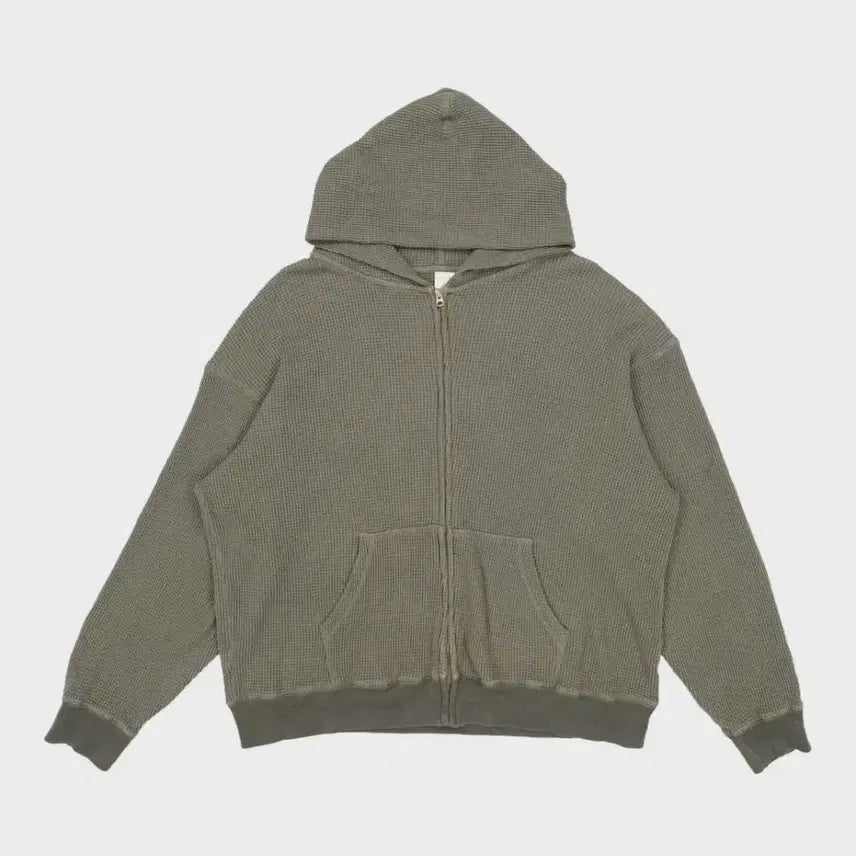 [BUNJANG] Kakhis Waffle Hoodie Zip-Up (Olive) / 4) 카키스 와플 후드 집업