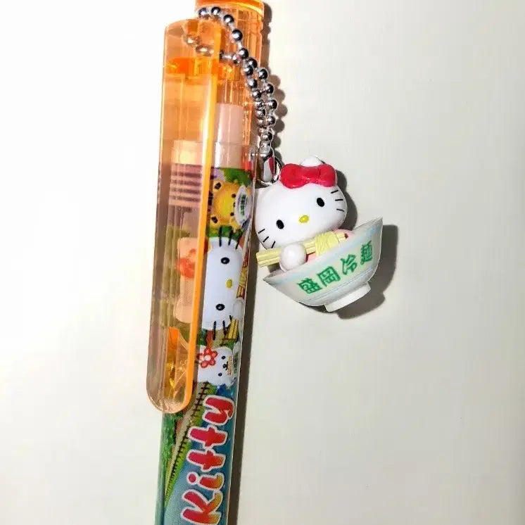 [BUNJANG] Sanrio Hello Kitty Nengmyeon Ramen Charm Strap Pen / 냉면 고전키티스트랩 펜