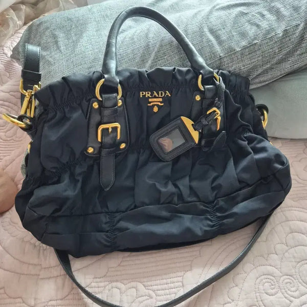 [BUNJANG] Prada Gauffre 2-Way Tote Bag Black / 프라다 고프레 2way 토트백 블랙
