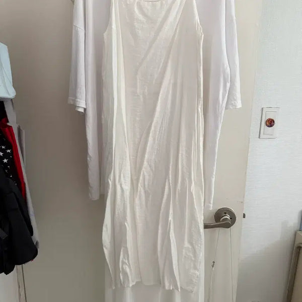 [BUNJANG] White Layered Long Dress / 화이트 레이어드 롱 원피스