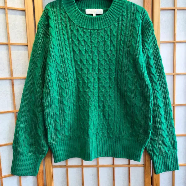 [BUNJANG] OZOC Green Cable Knit Sweater / OZOC 초록니트 77