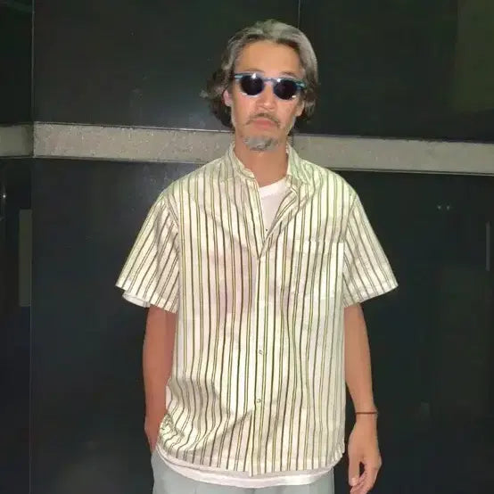 [BUNJANG] Wackomaria Stripe Shirt M / 와코마리아 스트라이프 셔츠 M
