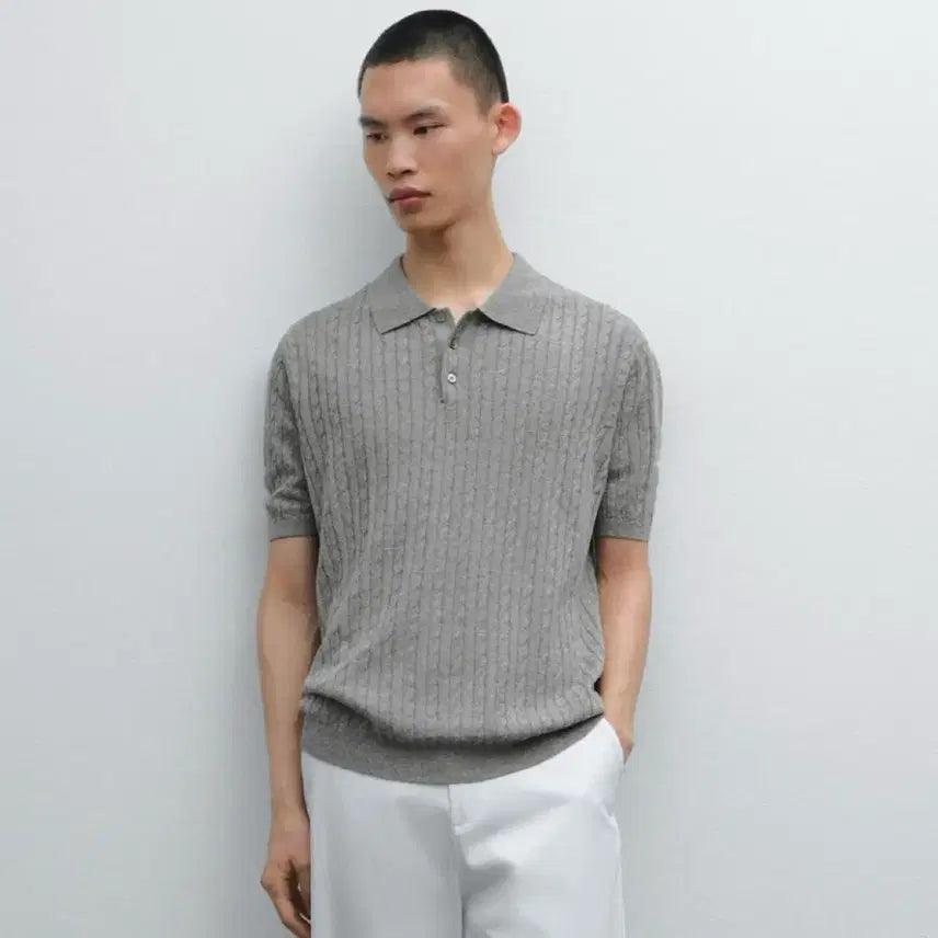 [BUNJANG] Massimo Dutti Knit Polo Shirt Short Sleeve / 마시모두띠 니트 폴로셔츠 반팔