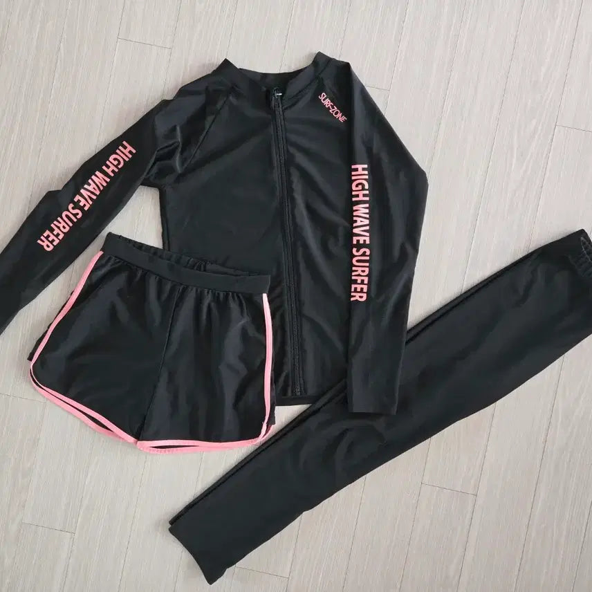 [BUNJANG] Surferzone 3-Piece Rash Guard Set / 서퍼존 래쉬가드  3피스 블랙