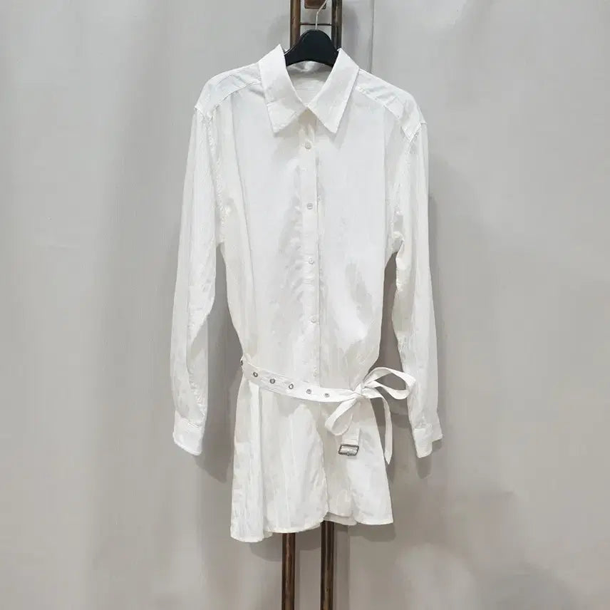 [BUNJANG] Rene DiFi 26SS Silk Blend Belted Long Shirt / (JJ30797)르네디피 26SS 실크블랜드 벨티드 롱 셔츠 66