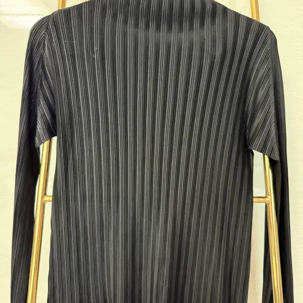[BUNJANG] Pleats Please Long Sleeve Neck Blouse / 플리츠 플리즈 긴팔 목 블라우스 상의
