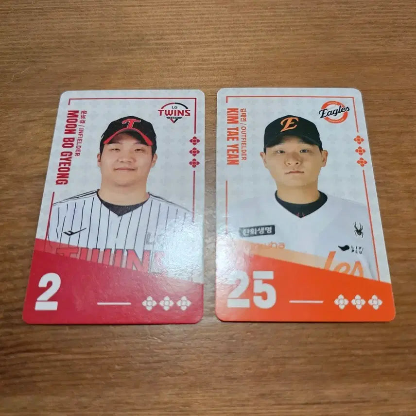 [BUNJANG] KBO Baseball Player Card - Moon Bo-kyung (LG Twins) & Kim Tae-yeon (Hanwha Eagles) / 코드미사용 kbo 팔도비빔면 야구선수 문보경 김태연 카드 엘지 한화