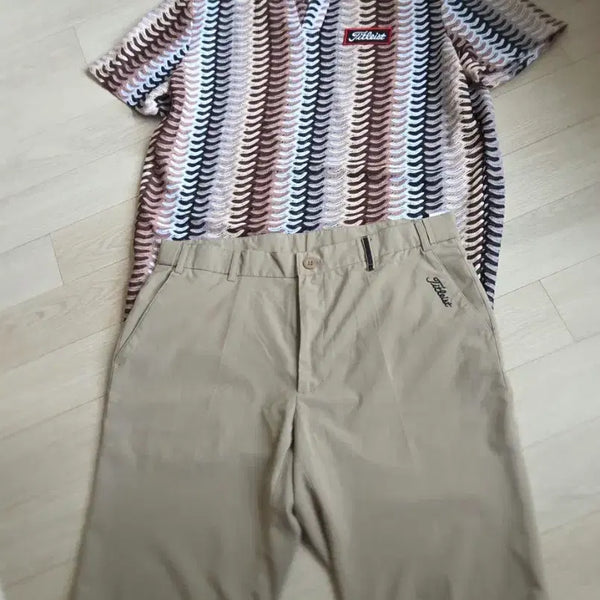 [BUNJANG] Titleist Pattern Short Sleeve Knit Top 105 / 타이틀리스트 패턴 반팔 니트 105 가슴단면 56