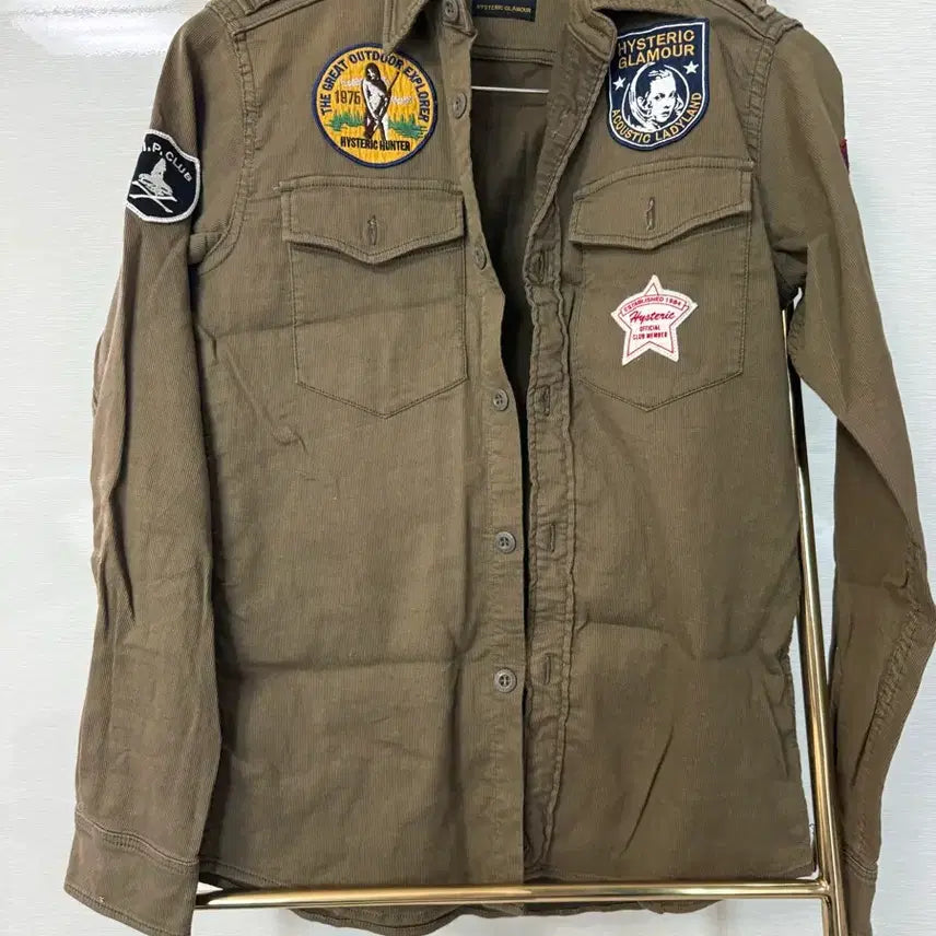 [BUNJANG] Hysteric Glamour Patch Shirt Khaki / 히스테릭 글래머 패치 셔츠 카키