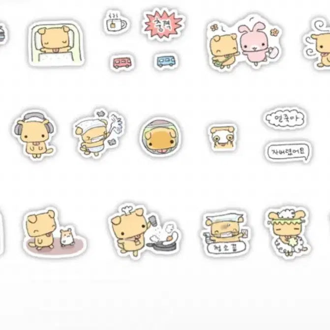 [BUNJANG] Pink Club Ne-meong's Day Kiss Cut Stickers / 귀여워핑크클럽 네멍이의 하루 키스컷 띵