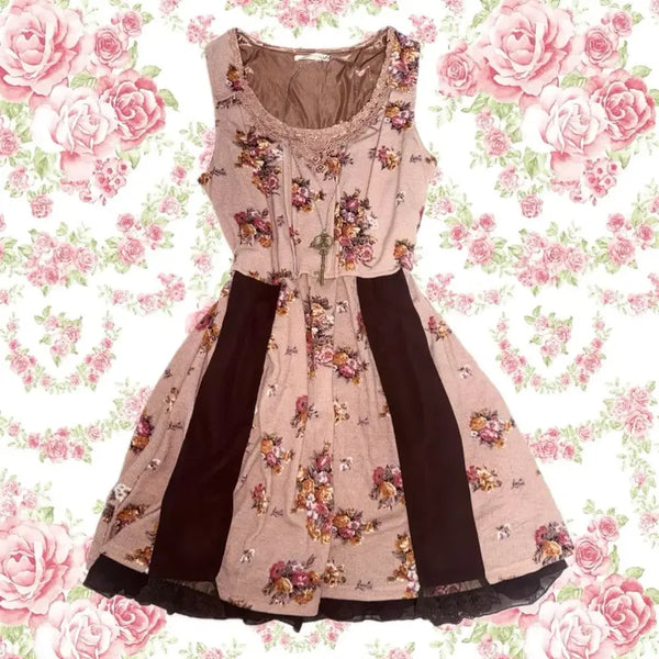 [BUNJANG] Axes Femme Floral Lace Sleeveless Dress Japanese Vintage Y2K Mori Girl / 액시즈팜 원피스 일본빈티지 y2k 모리걸 로맨틱 갸루 히메카지 로리타