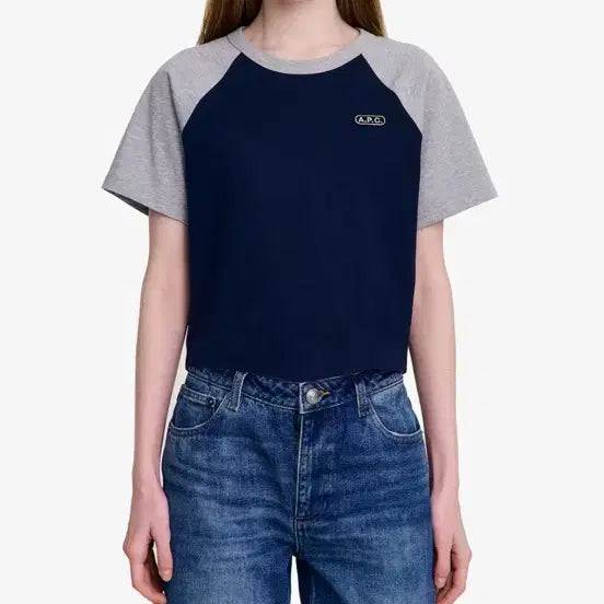 [BUNJANG] A.P.C. Navy Raglan Short Sleeve T-Shirt / A.P.C. 래글런 반팔티 (네이비)