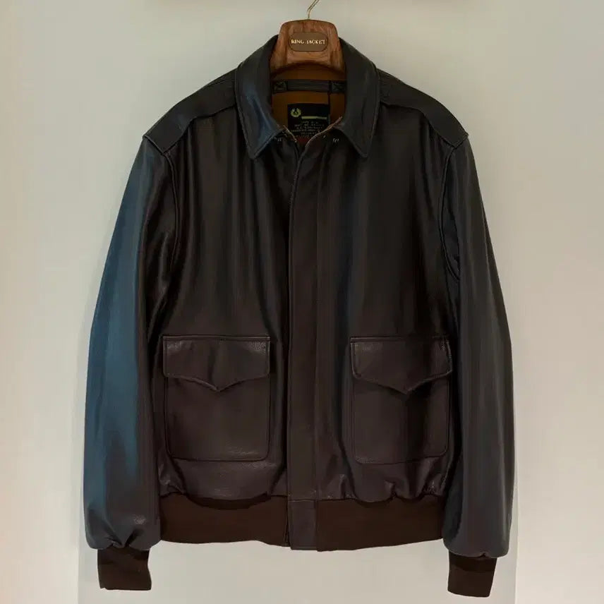[BUNJANG] Real Leather Jacket Brown / 리얼 레더 자켓 브라운