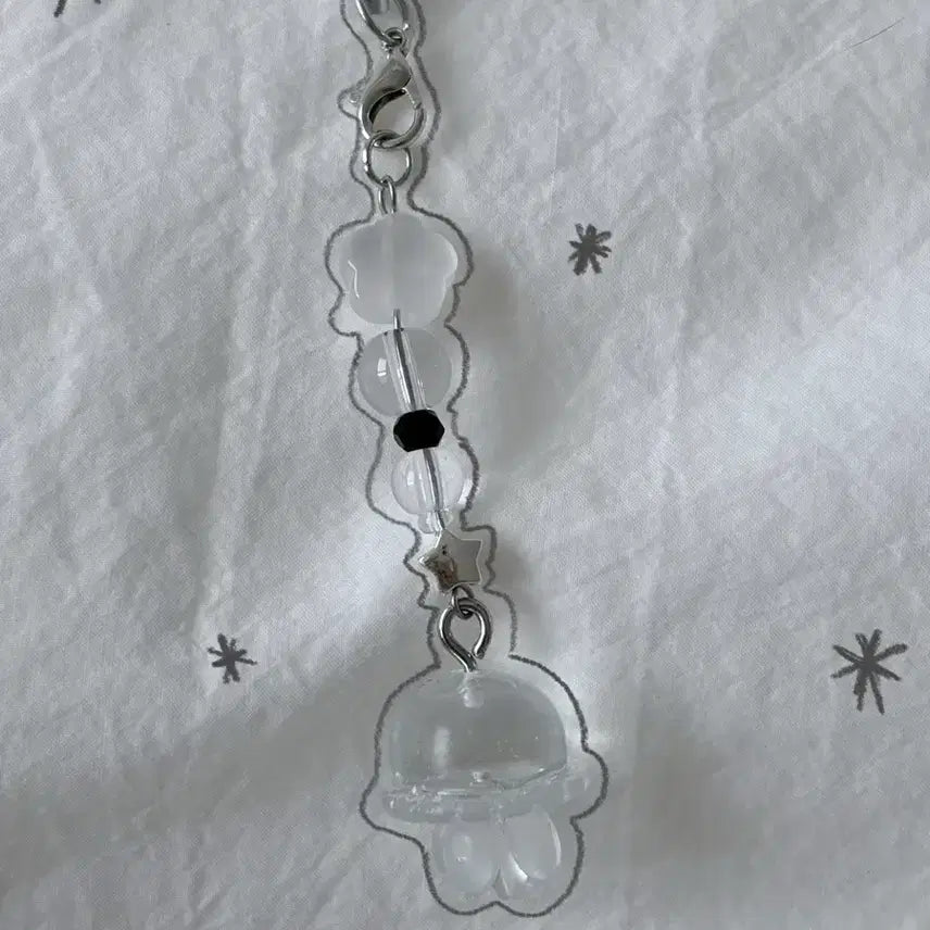 [BUNJANG] Black & White Jellyfish Keychain / 블랙화이트 해파리 키링