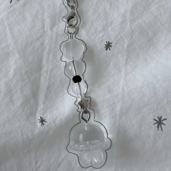 [BUNJANG] Black & White Jellyfish Keychain / 블랙화이트 해파리 키링