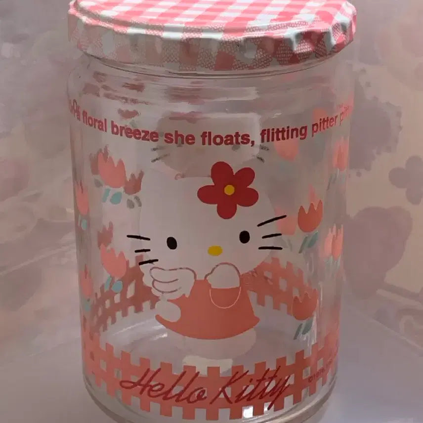 [BUNJANG] Vintage 1997 Hello Kitty Glass Storage Jar / 고전 키티 유리병 보관함