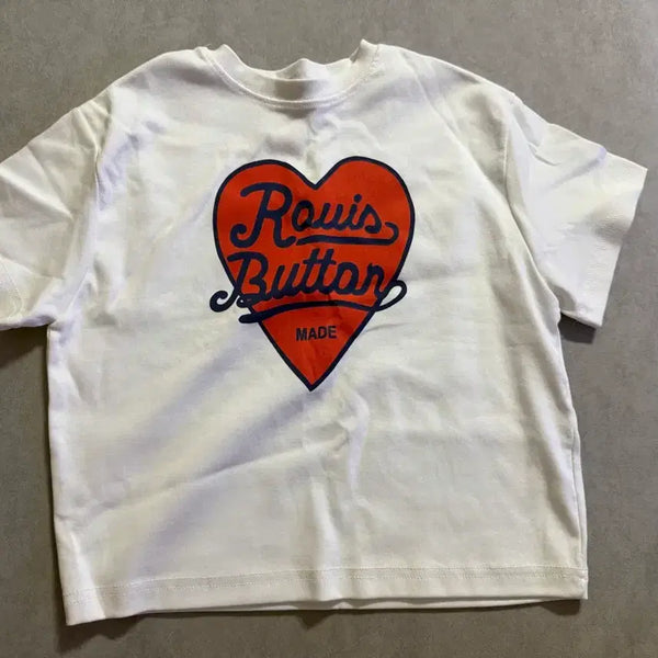 [BUNJANG] Heart Crop T-shirt, Size S (44-55), New / 하트 크롭 반팔티 S사이즈 44-55 새상품