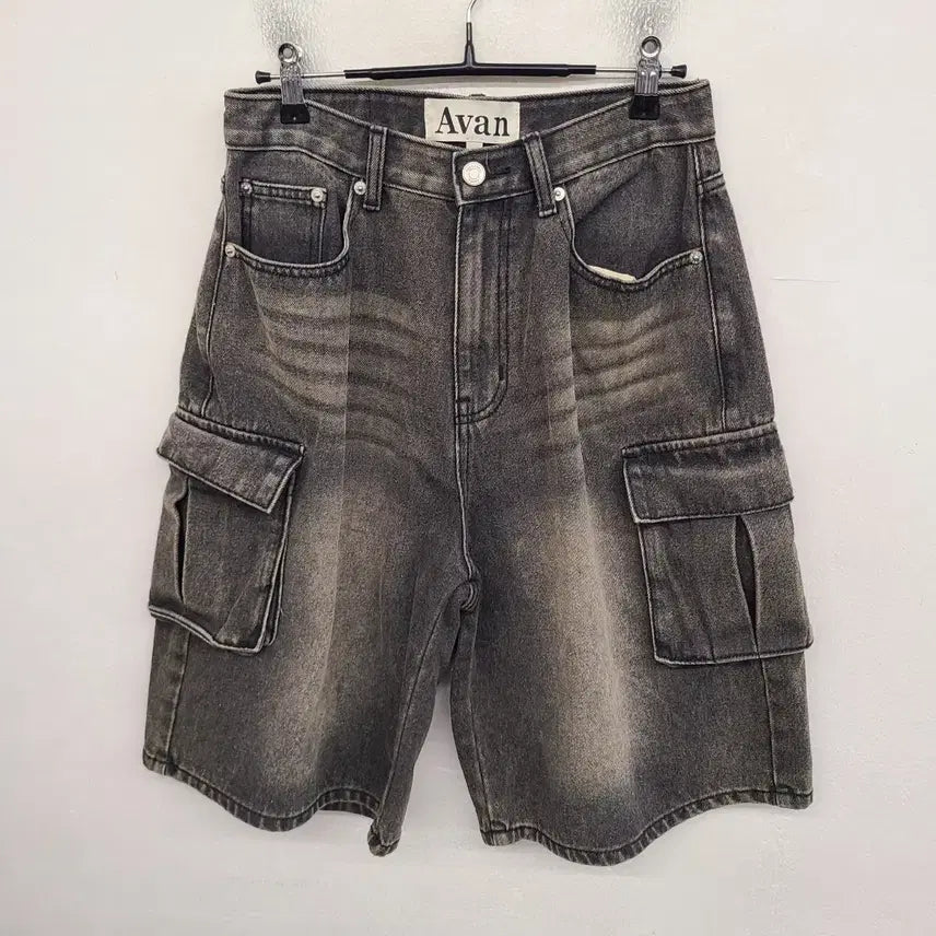 [BUNJANG] Urban Dress Washing Cargo Denim Half Pants (26 inch) / [26 inch] 어반드레스 워싱 카고 데님 하프 팬츠