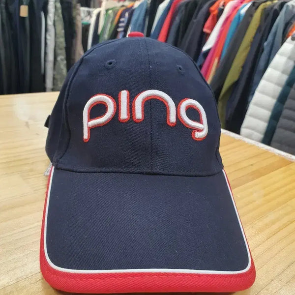 [BUNJANG] PING 3D Embroidery Golf Cap Hat Navy / [정품/상태A] 핑(PING) 입체 자수 골프 캡 모자 네이비 (프리사이즈)