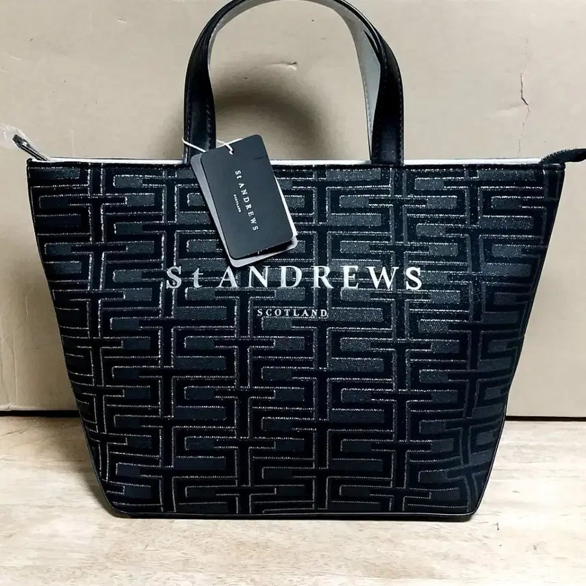 [BUNJANG] Saint Andrews Scotland Logo Pattern Tote Bag / 세인트 앤드류스 스코틀랜드 로고 패턴 토트백(정품.새상품)