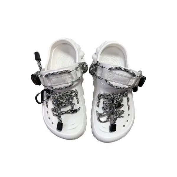[BUNJANG] Crocs Echo Clog White Paracord Custom (US 5) / 크록스 에코 클로그 화이트 240 파라코드 커스텀