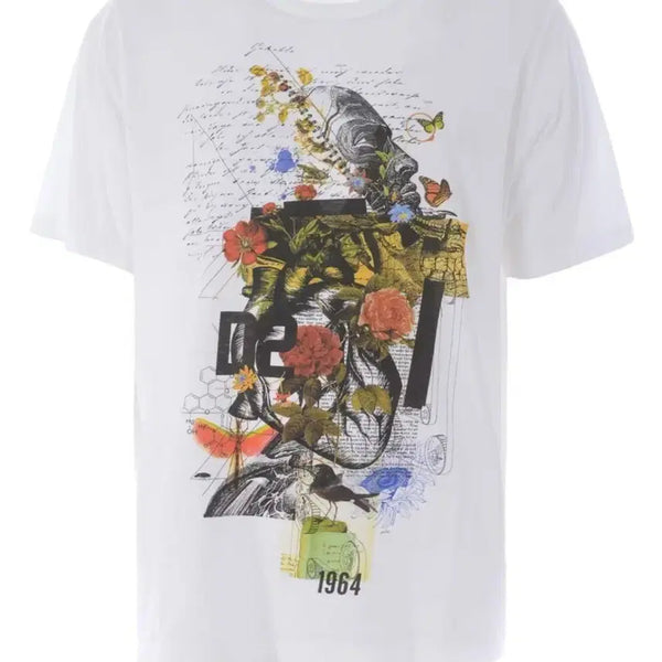 [BUNJANG] DSQUARED2 White Floral Print Short Sleeve T-Shirt L / DSQUARED2 화이트 플로럴 프린트 반팔티 L