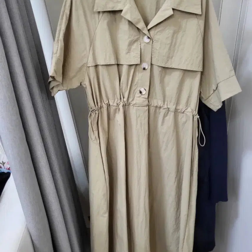 [BUNJANG] Beige Shirt Dress / 베이지색 셔츠 원피스