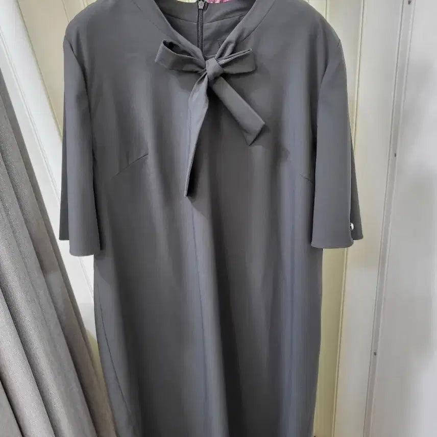 [BUNJANG] Ribbon Detail Midi Dress for Women / 리본 장식 여성 원피스
