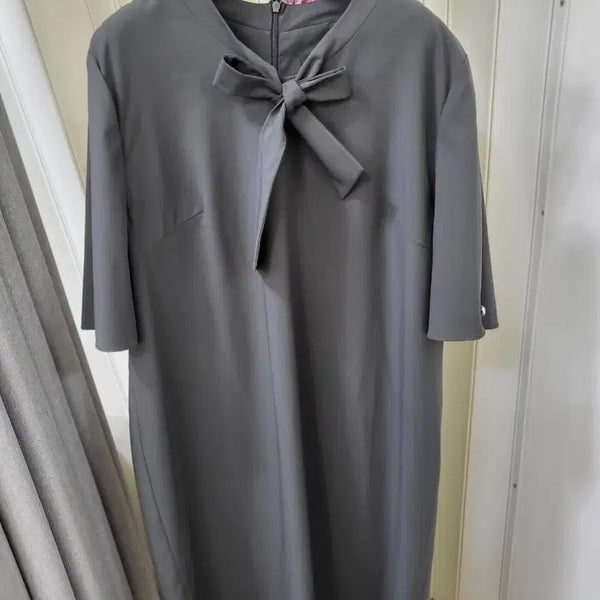 [BUNJANG] Ribbon Detail Midi Dress for Women / 리본 장식 여성 원피스