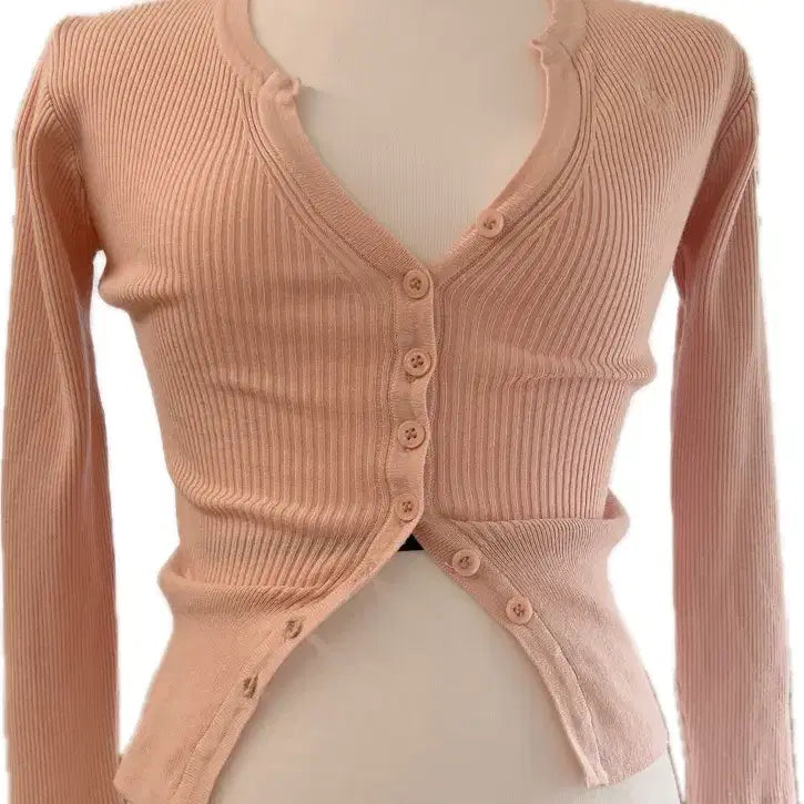 [BUNJANG] Riel Pink Knit Cardigan / 리엘 ReL 가디건