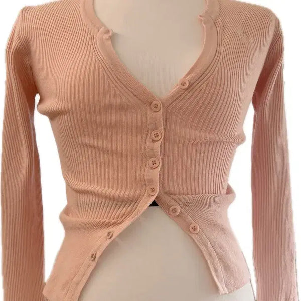 [BUNJANG] Riel Pink Knit Cardigan / 리엘 ReL 가디건