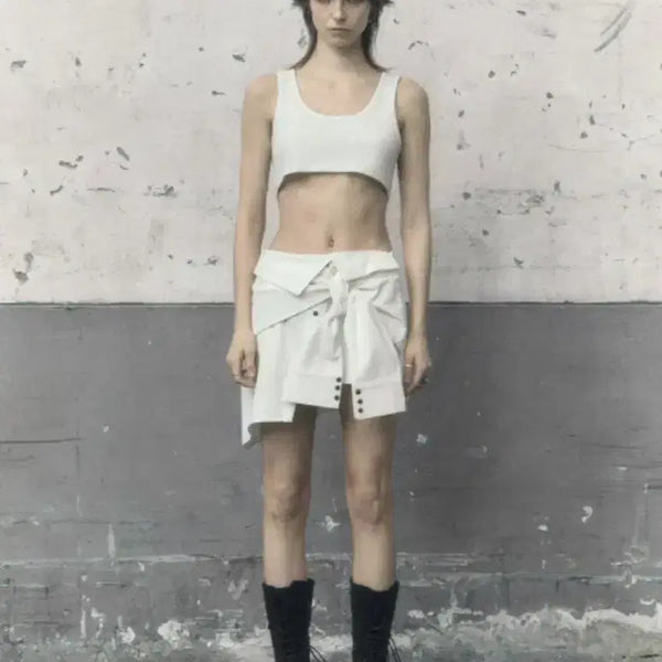 [BUNJANG] Bohemian Seoul Asymmetrical Shirt Skirt Ivory / 보헤미안서울 스커트