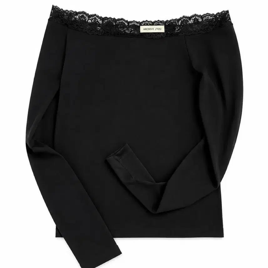 [BUNJANG] Archive J2 Lace Off-Shoulder Top Black / 아카이브 제이투 레이스 오프숄더 탑 블랙