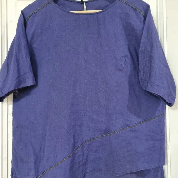 [BUNJANG] Linen Blouse - Purple / 여름 시원한 고급스러운 디자인이쁜  마 린넨  블라우스