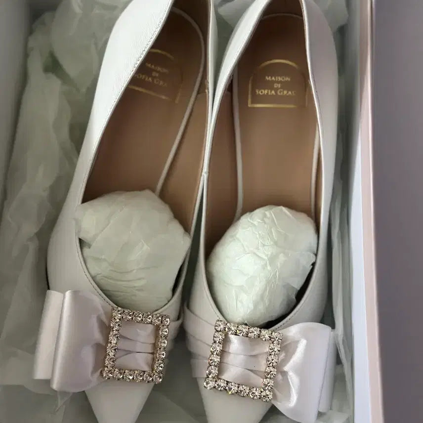 [BUNJANG] Sophia Grace Pumps Wedding Shoes White / 소피아그레이스 펌프스 웨딩슈즈 240 (새상품)