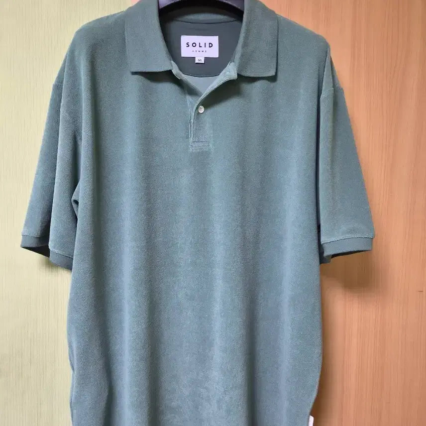 [BUNJANG] Solid Homme 50 Mint Green Short Sleeve T-Shirt / 50 솔리드옴므 카라 반팔