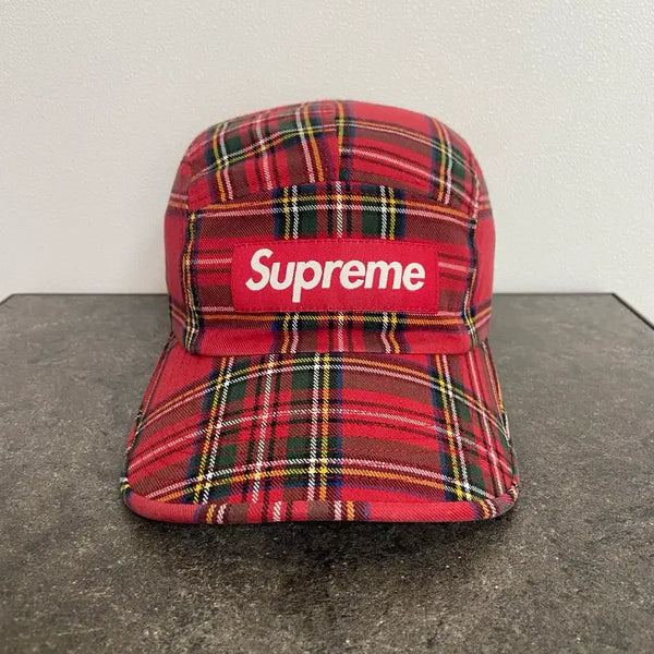 [BUNJANG] Supreme Box Logo Camp Cap 20FW Tartan Check Red / (OS) 슈프림 박스로고 캠프캡 모자 20FW 타탄체크 레드